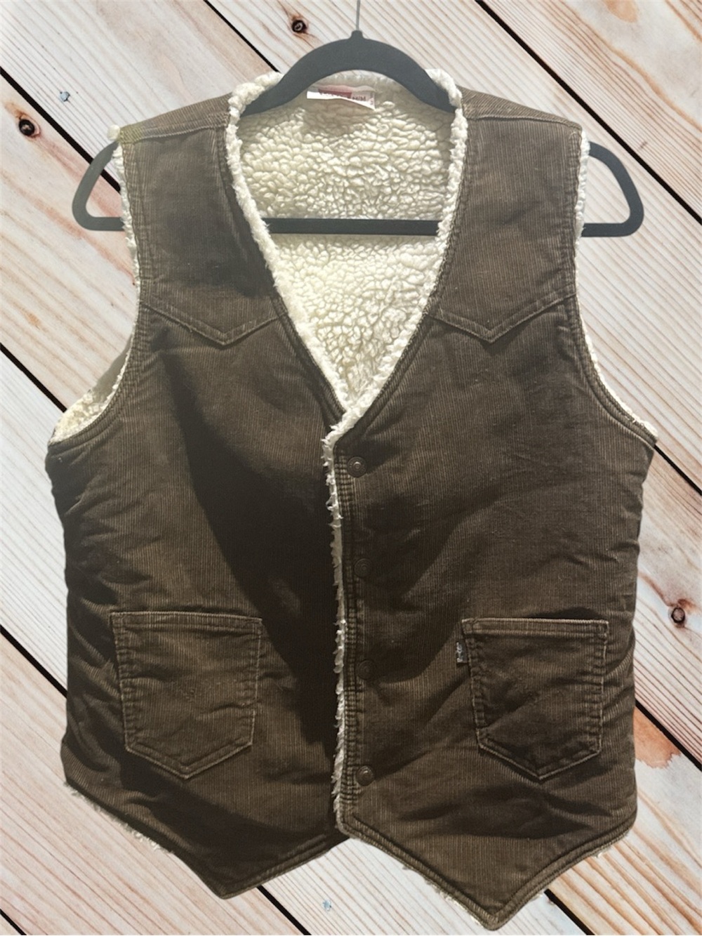 Vintage Levi's Brown Corduroy Sherpa-Lined Vest